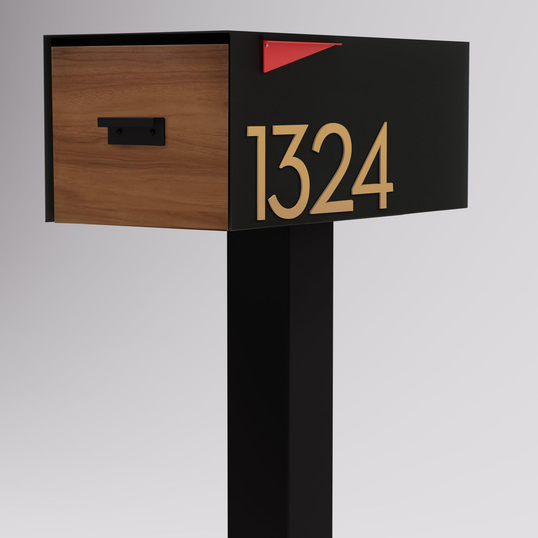 Large Malone Post-Mounted Mailbox with Wood Door