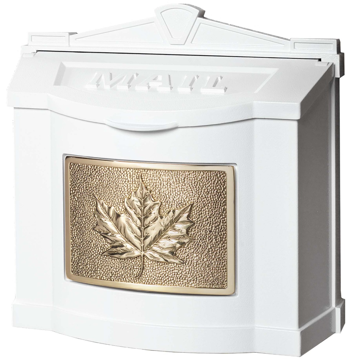 Wall Mount Mailbox with Leaf Emblem
