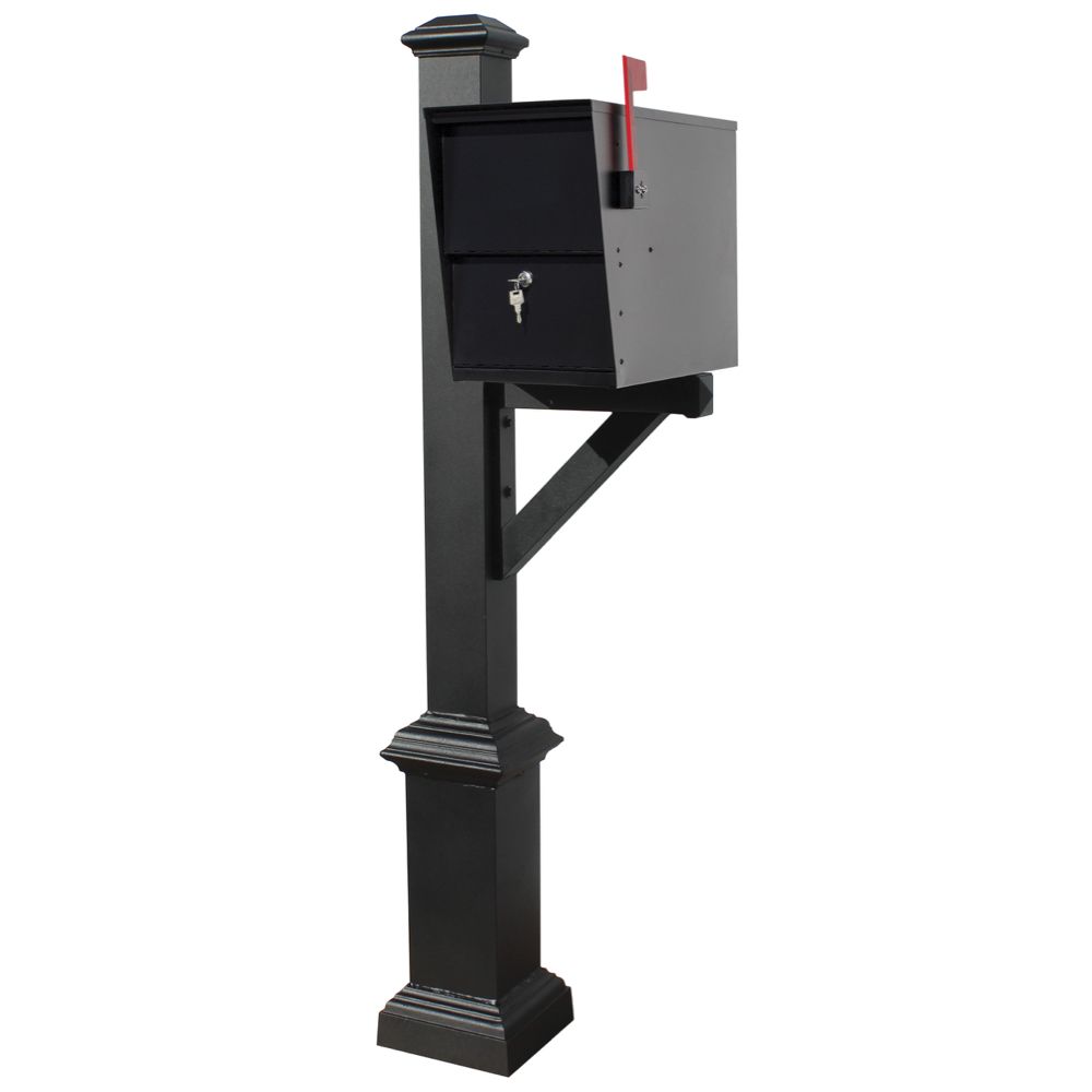 LetterSentry Locking Mailbox with Westhaven Deluxe Post