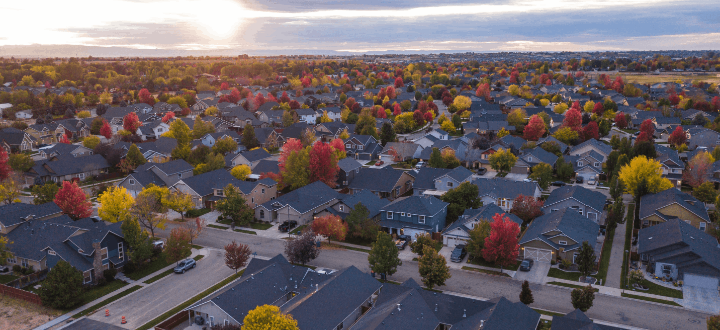 Neighborhood at sunset