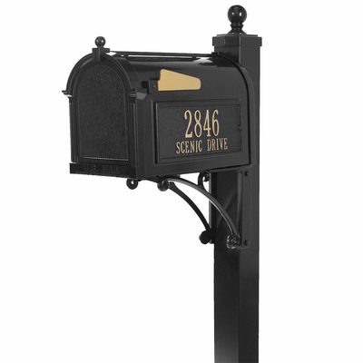 Whitehall deluxe mailbox package in black
