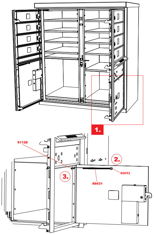 REPLACEMENT OF PARCEL DOOR SPRING