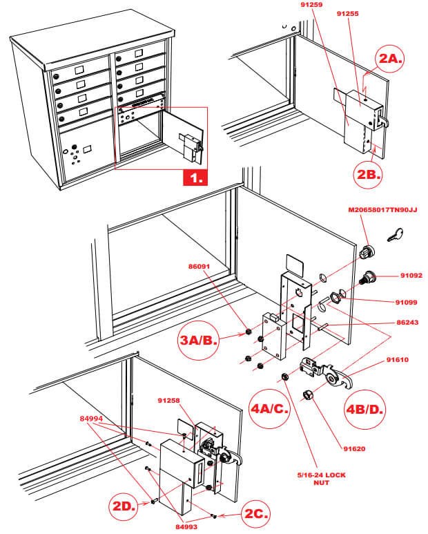 REPLACEMENT OF PARCEL LOCK ASSEMBLY